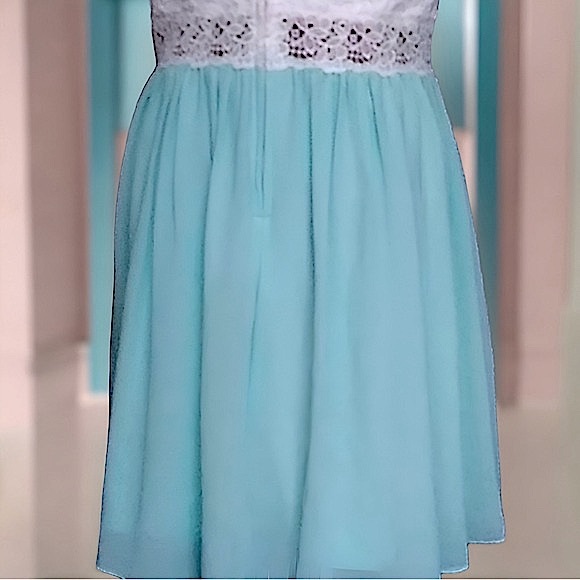 I.N. San Francisco Mint Green and White Lace Shift Dress (Large) - Picture 5 of 11